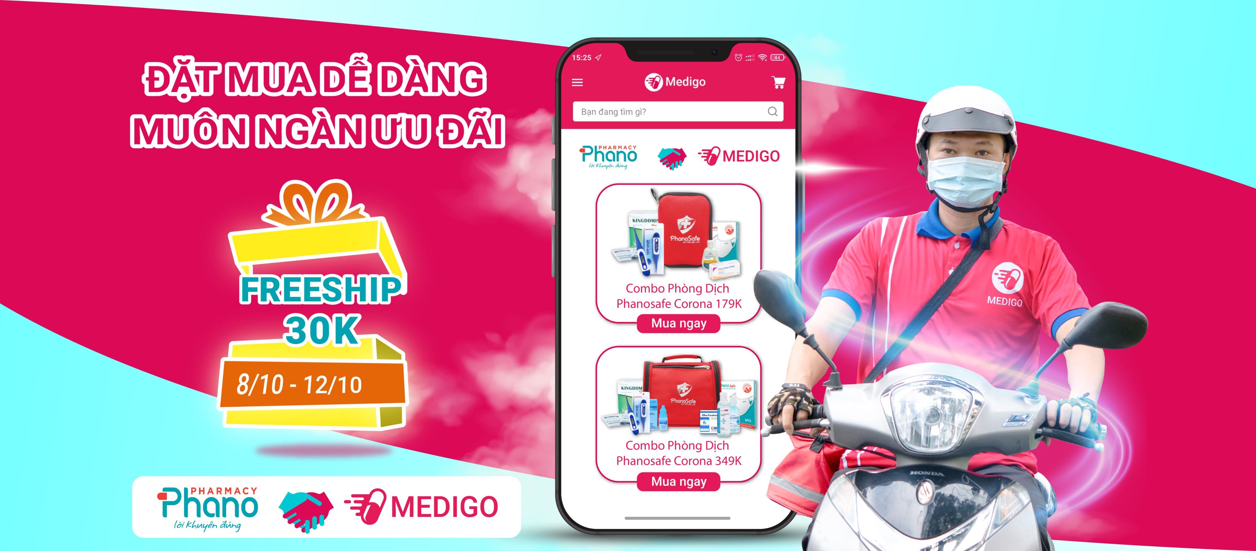 Medigo & Phano: Đặt mua dễ dàng – Muôn ngàn ưu đãi - Freeship lên đến 30.000đ