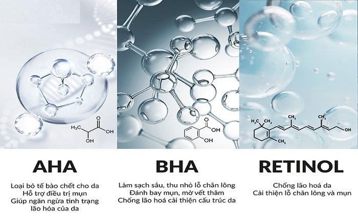 so sánh aha bha retinol