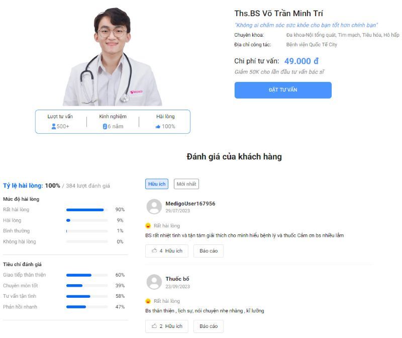 tư vấn Bác Sĩ Online 247 Medigo