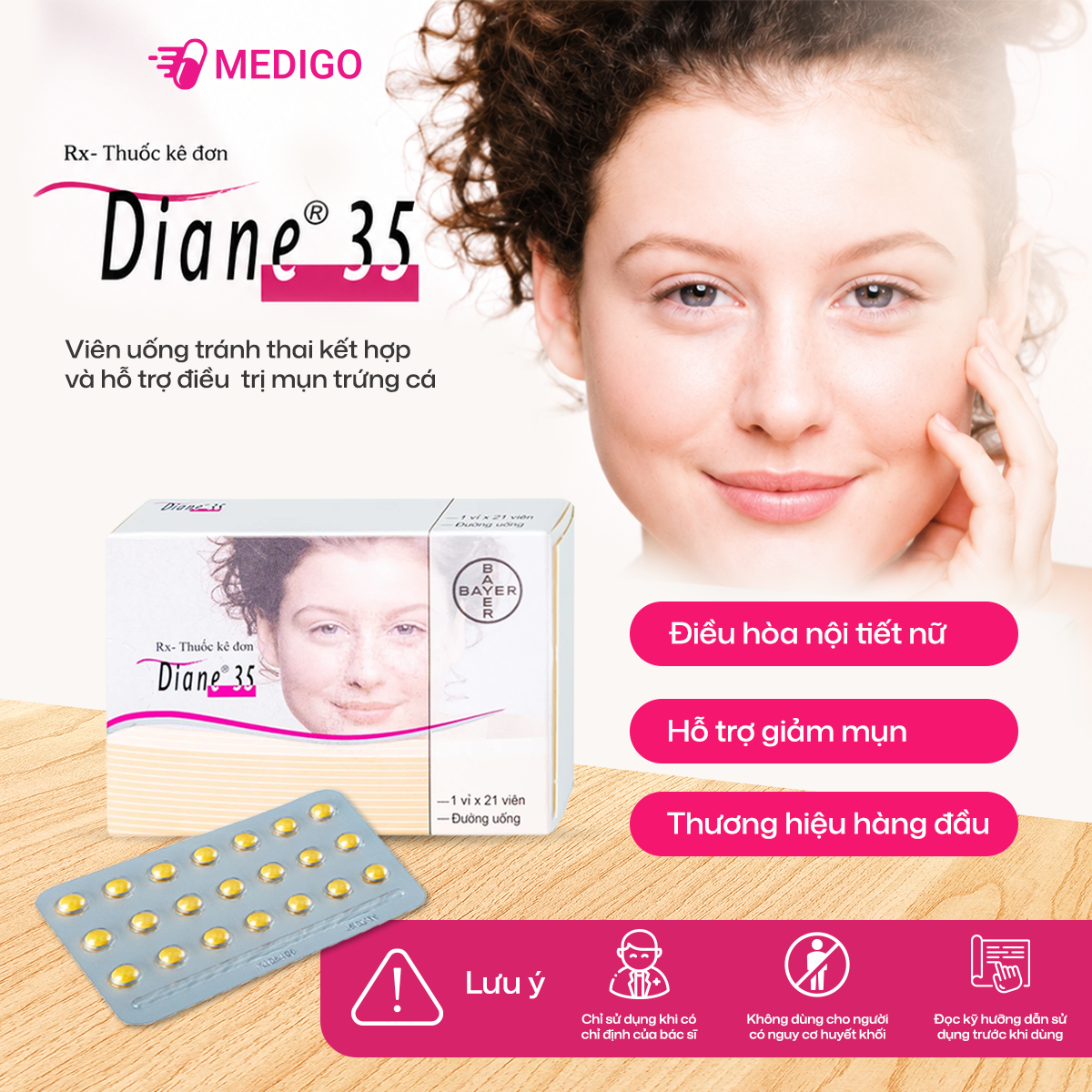 THUỐC TRÁNH THAI HÀNG NGÀY DIANE 35: CÔNG DỤNG, THÀNH PHẦN, CÁCH DÙNG VÀ NHỮNG ĐIỀU CẦN BIẾT